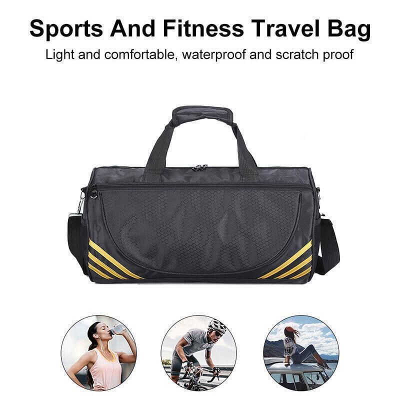 Gym Duffle Bag Waterproof Taekwondo Travel Duffel Bag Outdoor Large Size Black - Black+Siver