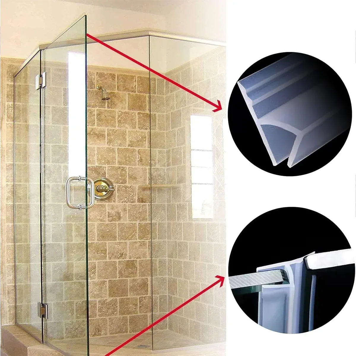 Silicone Sealing Strip Weatherproof Soundproof Door Window Seal for Home Office - 1 x 100CM