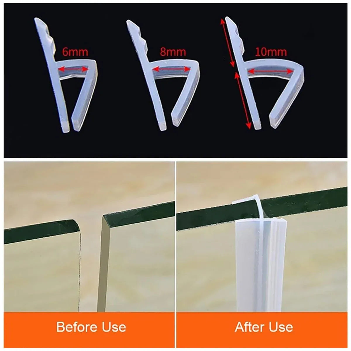 Silicone Sealing Strip Weatherproof Soundproof Door Window Seal for Home Office - 0.8 x 100CM