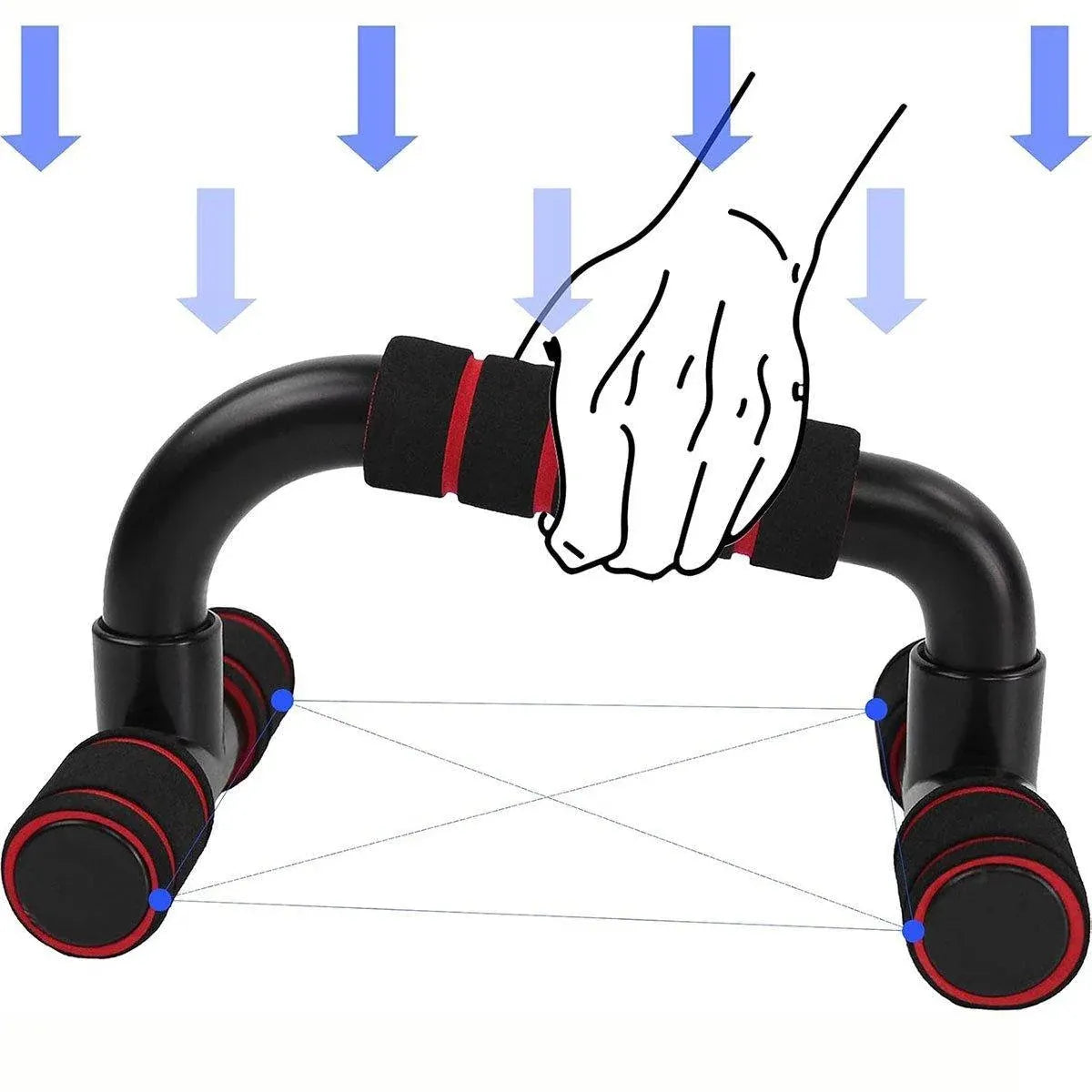 H Shaped Push Up Bars Home Fitness Equipment for Chest Arm Shoulder Training - Blue