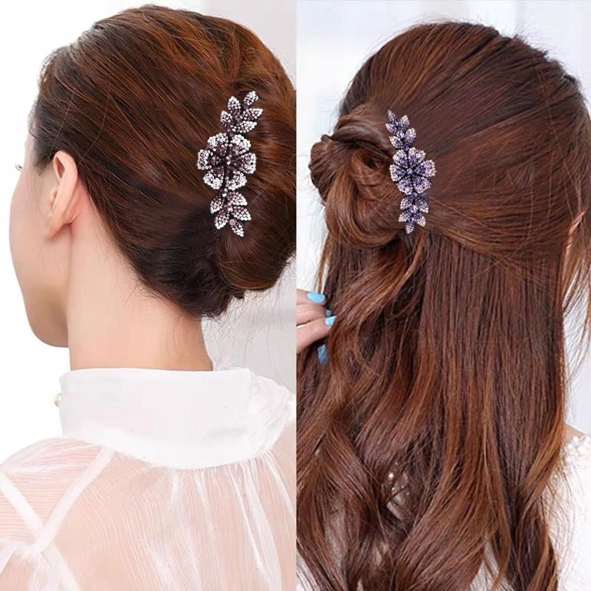 8Pack Rhinestone Hair Comb Non-Slip Simple All-Match Hair Accessories Fork Comb
