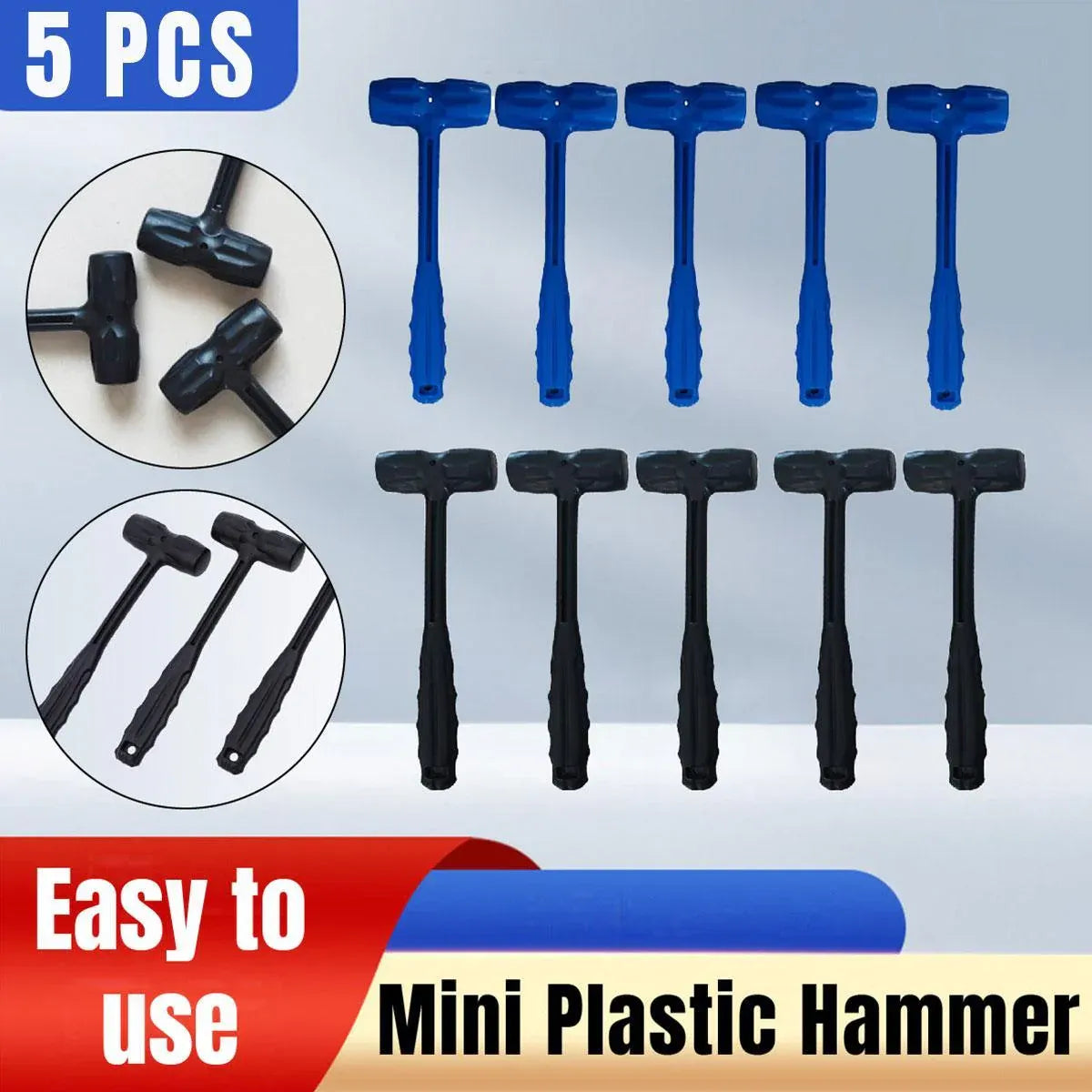 Portable Mini Plastic Hammer for Furniture Assembly and Decorative Use - Blue