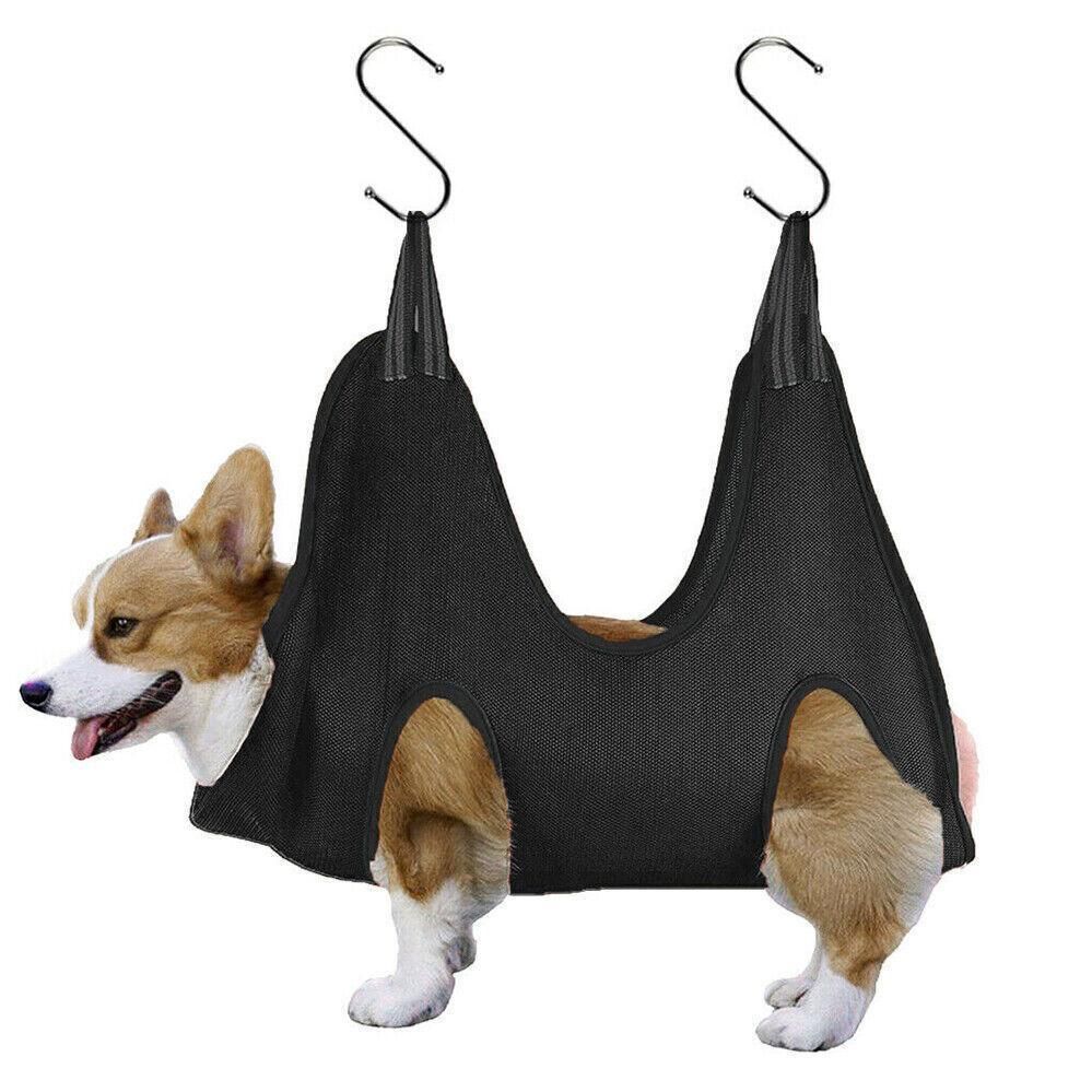 L Size Hammock Helper Pet Dog Cat Grooming Restraint Bags For Bathing Trimming Nail - Red