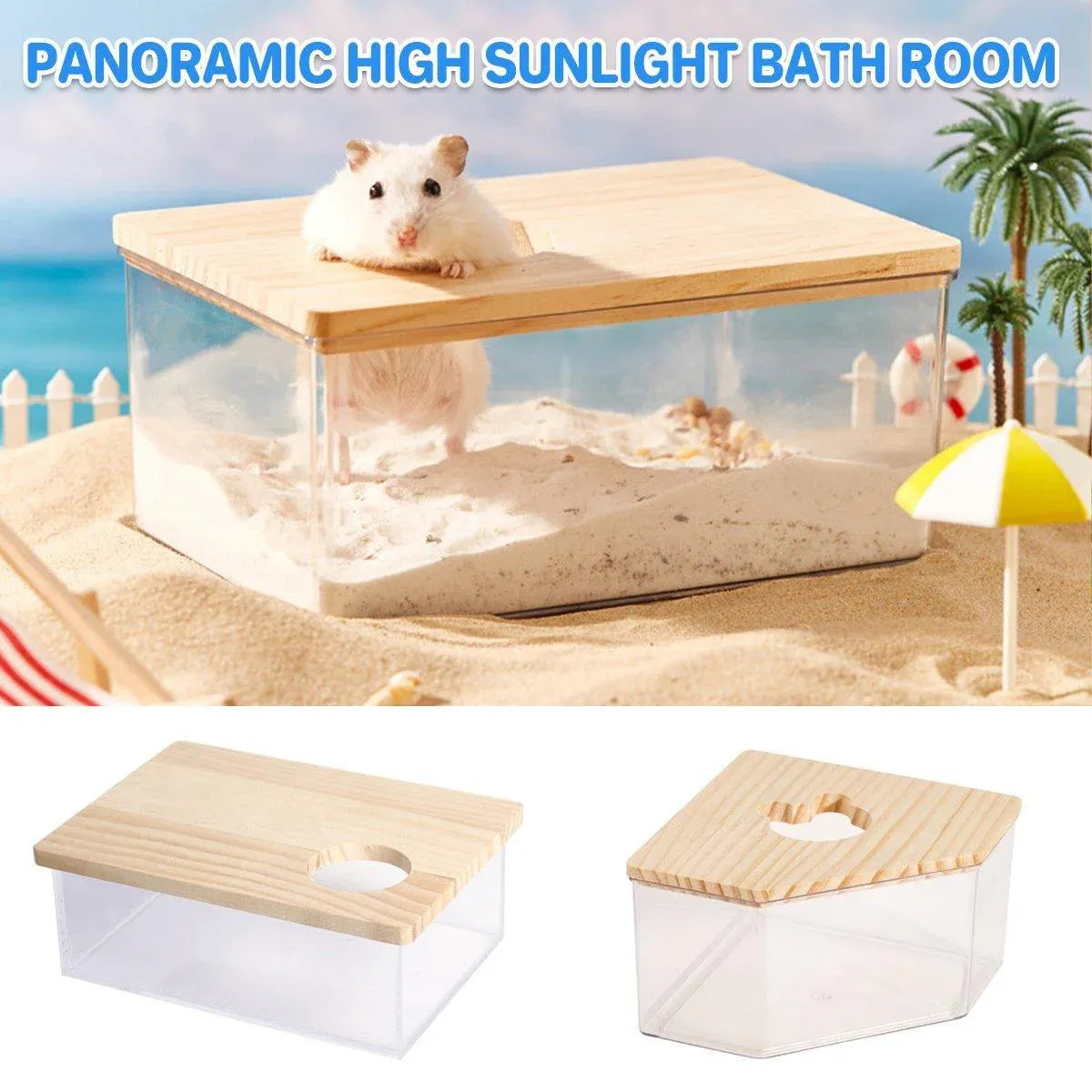 Transparent Acrylic Hamster Bathroom Dual Use Large Toilet Bath Sand Urine Basin - Rectangle