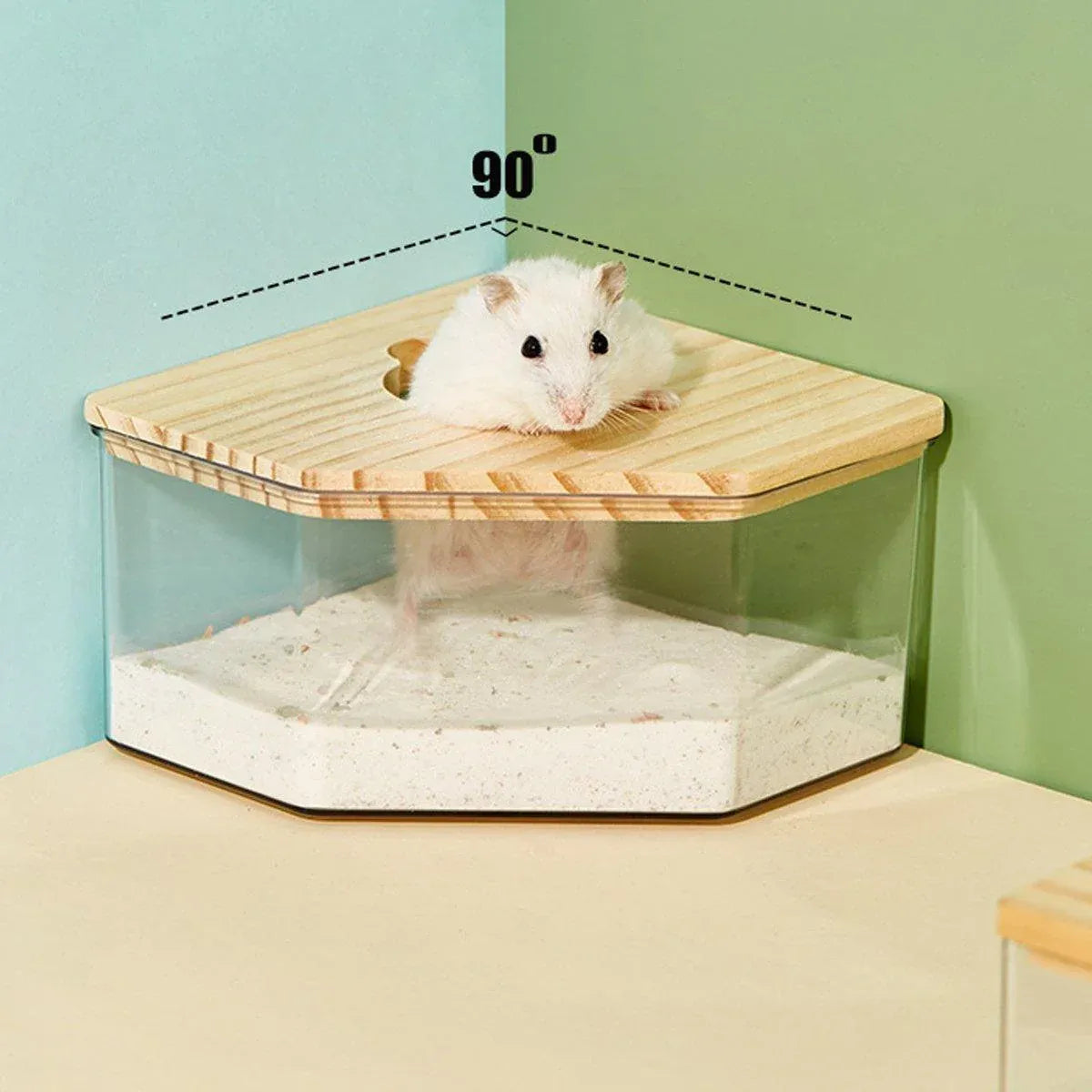 Transparent Acrylic Hamster Bathroom Dual Use Large Toilet Bath Sand Urine Basin - Rectangle