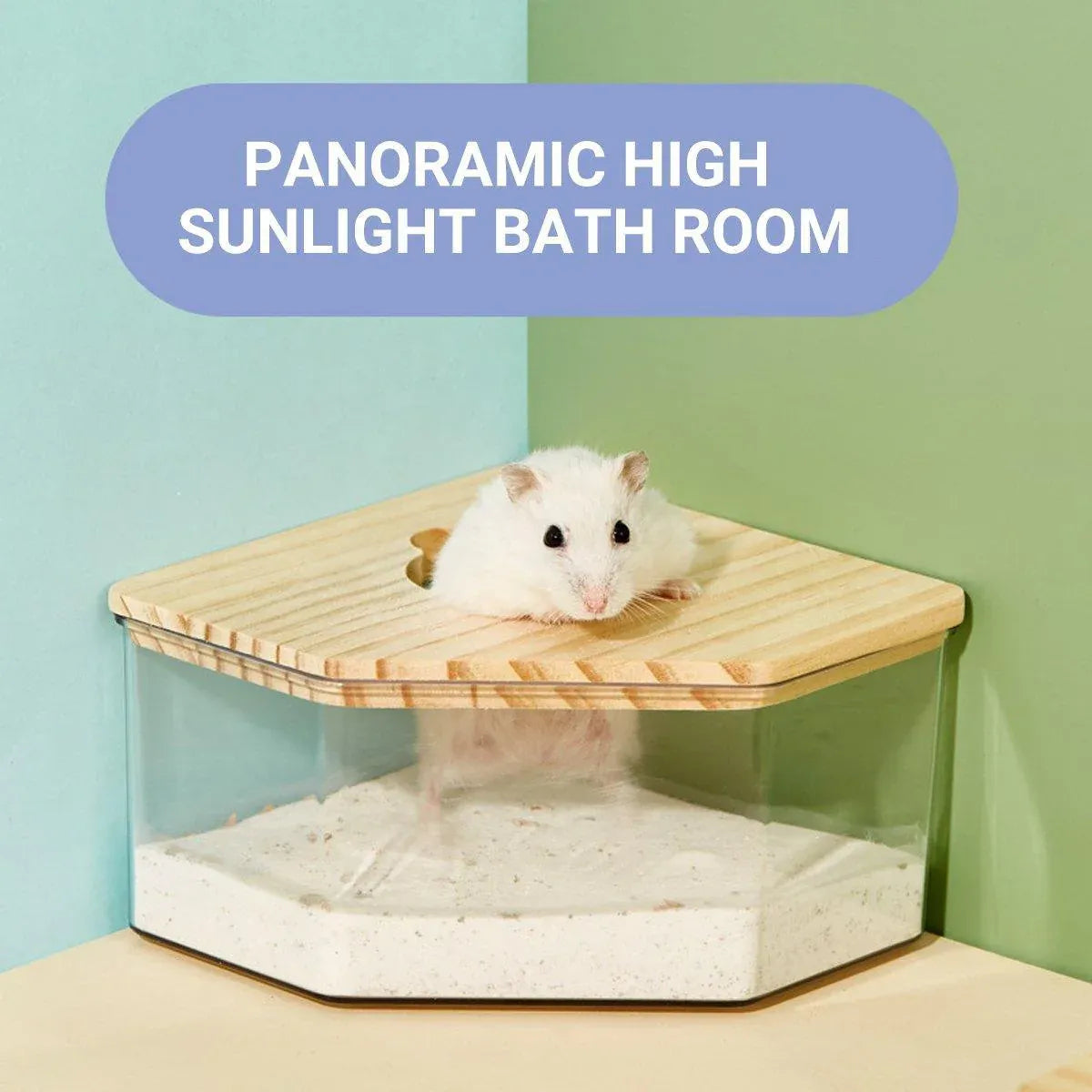 Transparent Acrylic Hamster Bathroom Dual Use Large Toilet Bath Sand Urine Basin - Rectangle