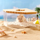 Transparent Acrylic Hamster Bathroom Dual Use Large Toilet Bath Sand Urine Basin - Rectangle