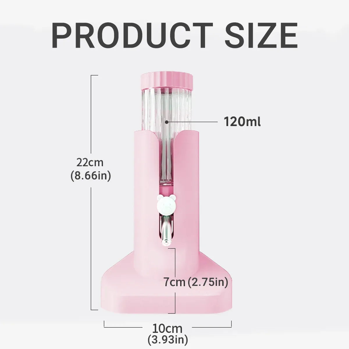 Hamster Water Dispenser Kettle Large Leak Proof Bracket Pet Drinking Supplies - Pink