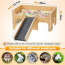 Natural-Finish Small Pet House with Ramp - 1 Piece