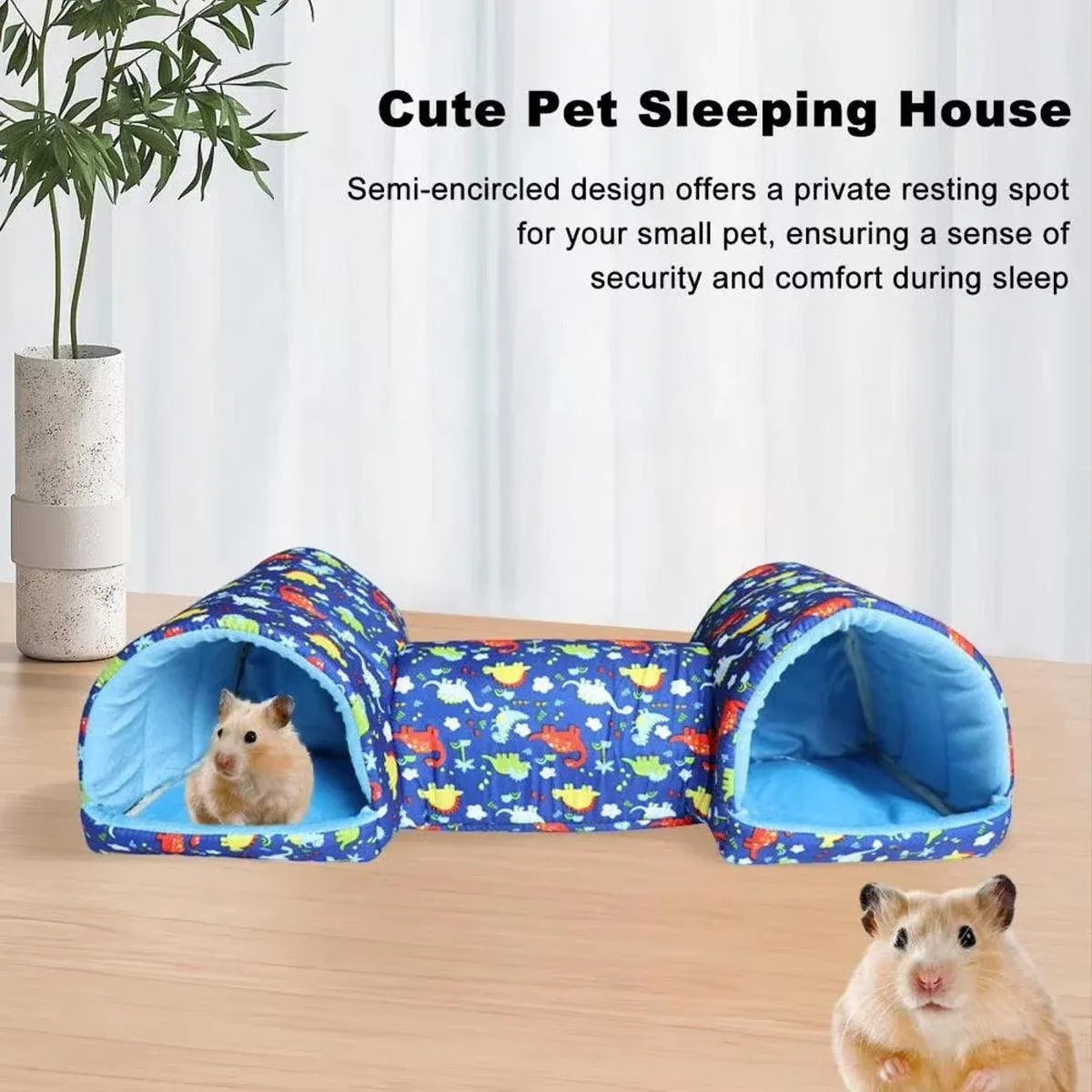 Small Pet Hamster Nest House Cotton Tunnel Comfortable Bedding for Hamsters - Pink