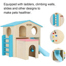 Wooden Luxury Hamster Villa Escape House Fun Nest Pet Home for Small Animals - Pink