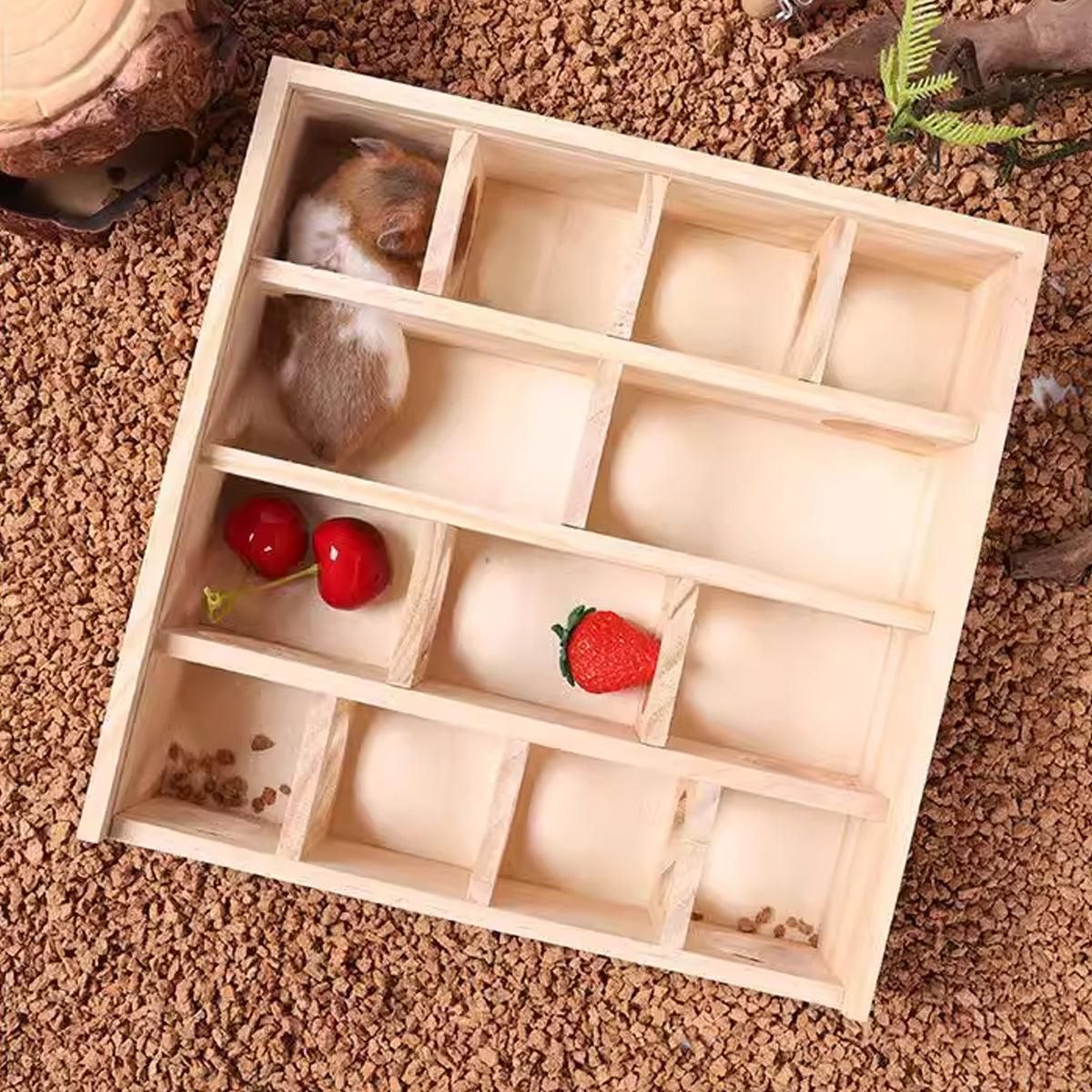 Wooden Hamster Maze Toy Interactive Small Pet Toy for Hamsters and Small Animals