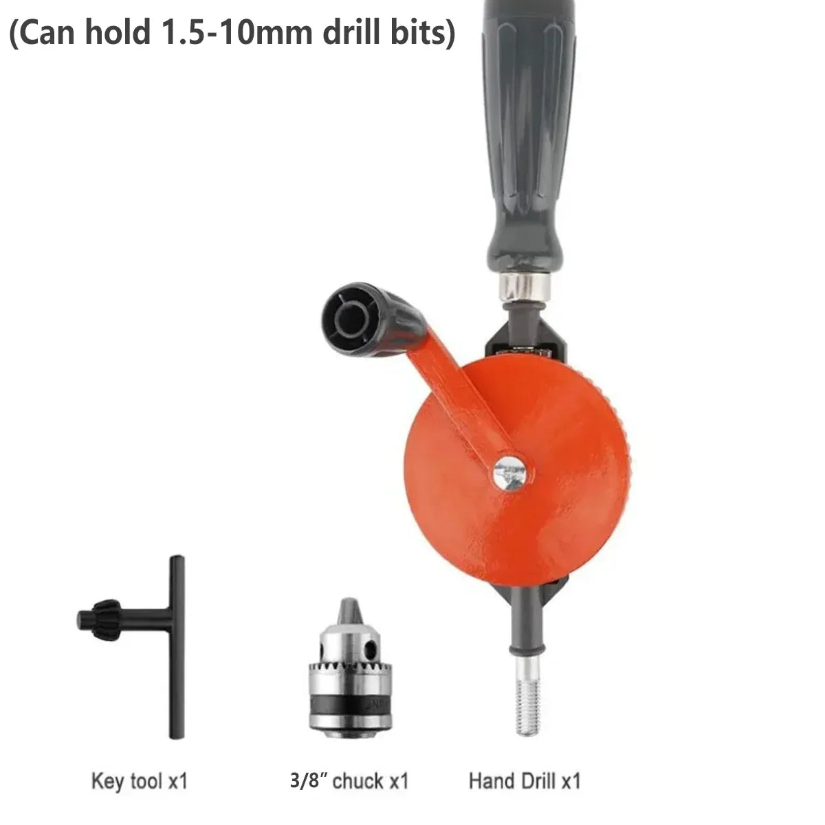 Manual Hand Drill Tool 3 8 Inch Woodworking DIY Punch Multifunctional Drill