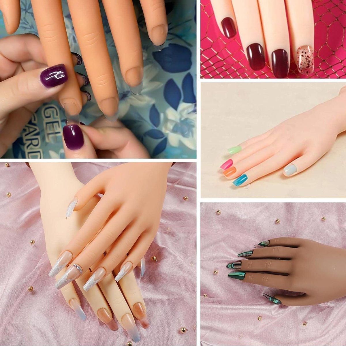 Manicure Practice Hand Mould Simulation Fake Hand Desktop Holder for Nail Art
