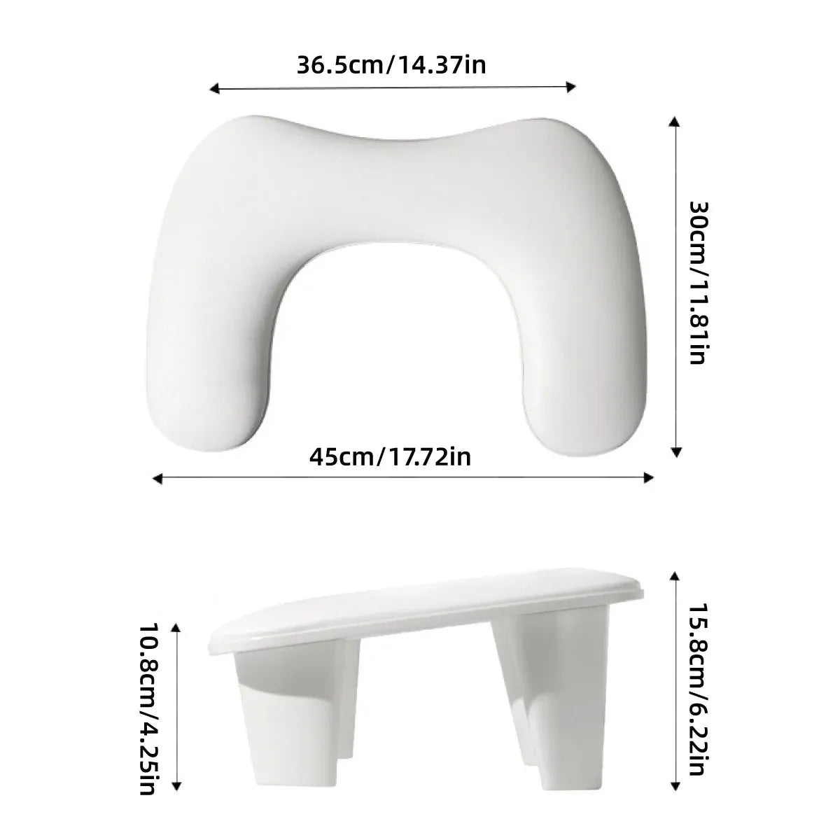 Manicure Hand Rest PU Leather Nail Arm Cushion Portable Tilting Detachable Pad