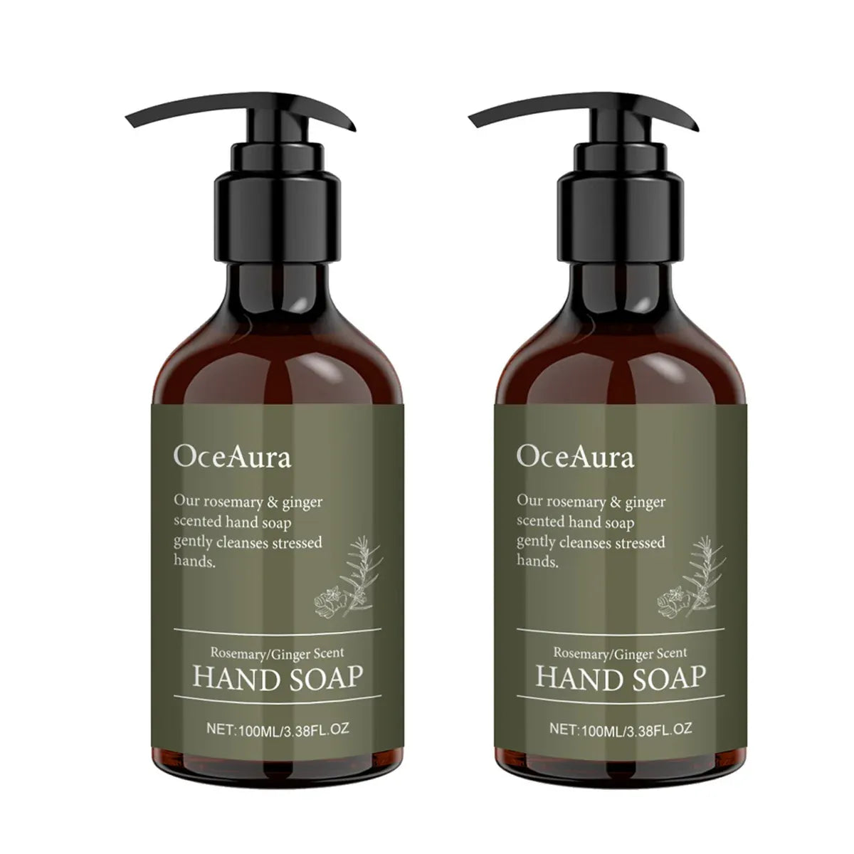 2pcs Rosemary Ginger Hand Sanitizer Easy Rinsing Antibacterial for Hand Hygiene