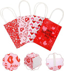 30x Valentines Day Love-Themed Tote Bag Elegant Kraft Paper Handbag Lightweight - Y169