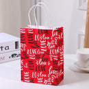 30x Valentines Day Love-Themed Tote Bag Elegant Kraft Paper Handbag Lightweight - Y170