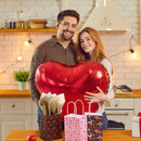 30x Valentines Day Love-Themed Tote Bag Elegant Kraft Paper Handbag Lightweight - Y173