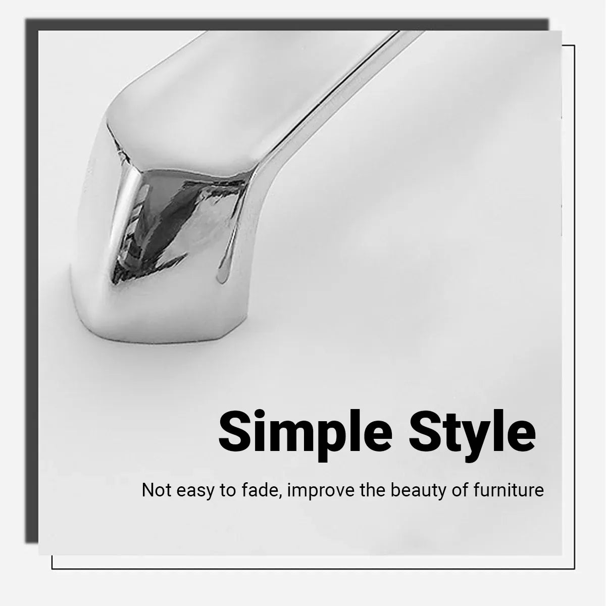 Cabinet Door Handle Bright Silver Modern Simple Wardrobe Kitchen Bathroom Pull - 128mm