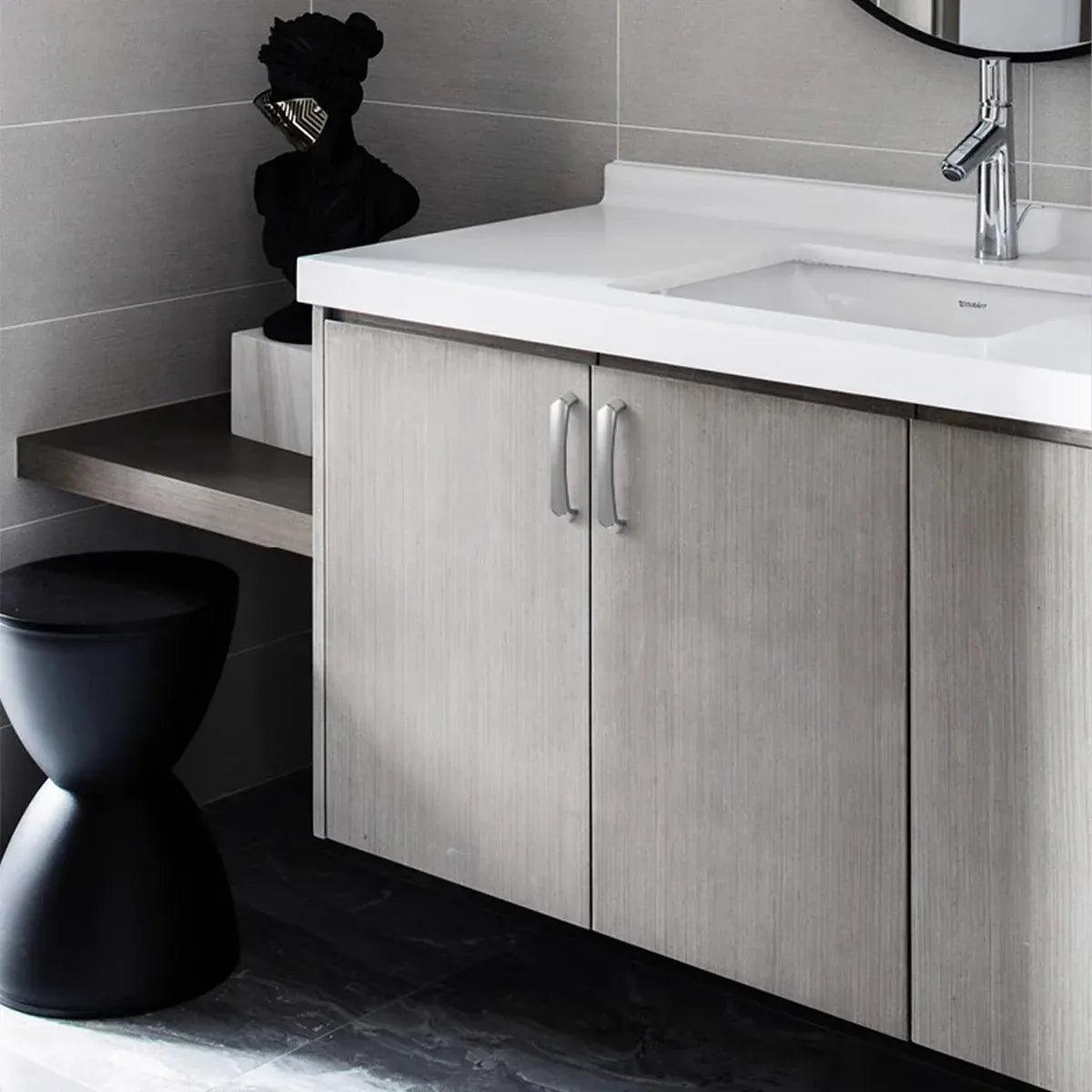 Cabinet Door Handle Bright Silver Modern Simple Wardrobe Kitchen Bathroom Pull - 128mm