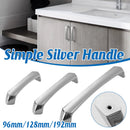 Cabinet Door Handle Bright Silver Modern Simple Wardrobe Kitchen Bathroom Pull - 192mm