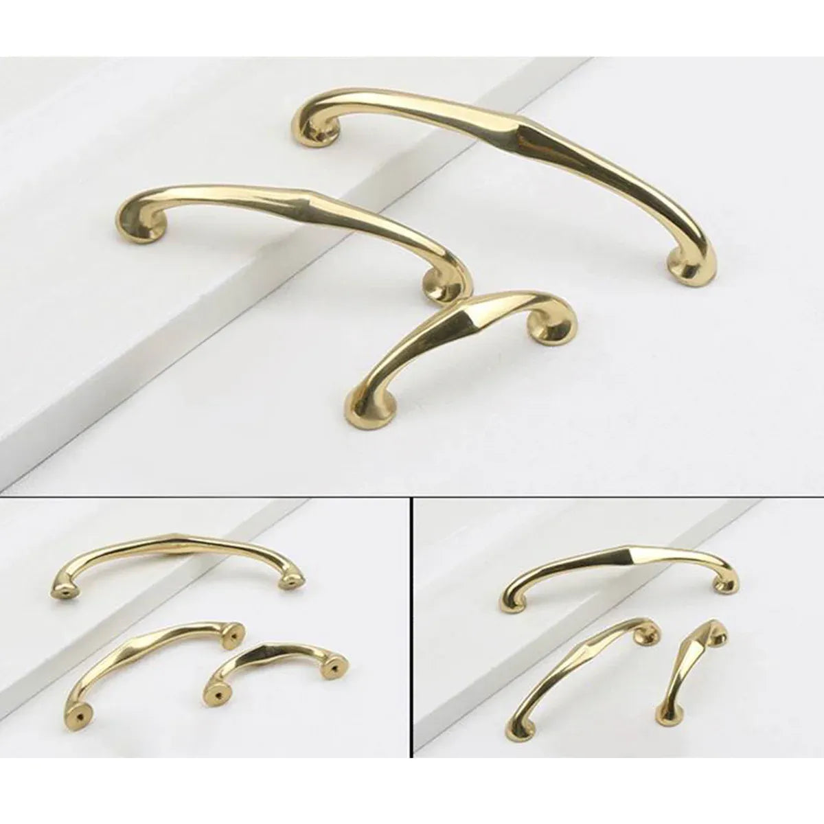 Copper Cabinet Handles Gold Drawer Pulls 3 Sizes Simple Closet Door Handle - 128mm