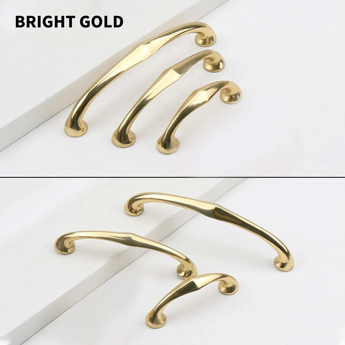Copper Cabinet Handles Gold Drawer Pulls 3 Sizes Simple Closet Door Handle - 128mm