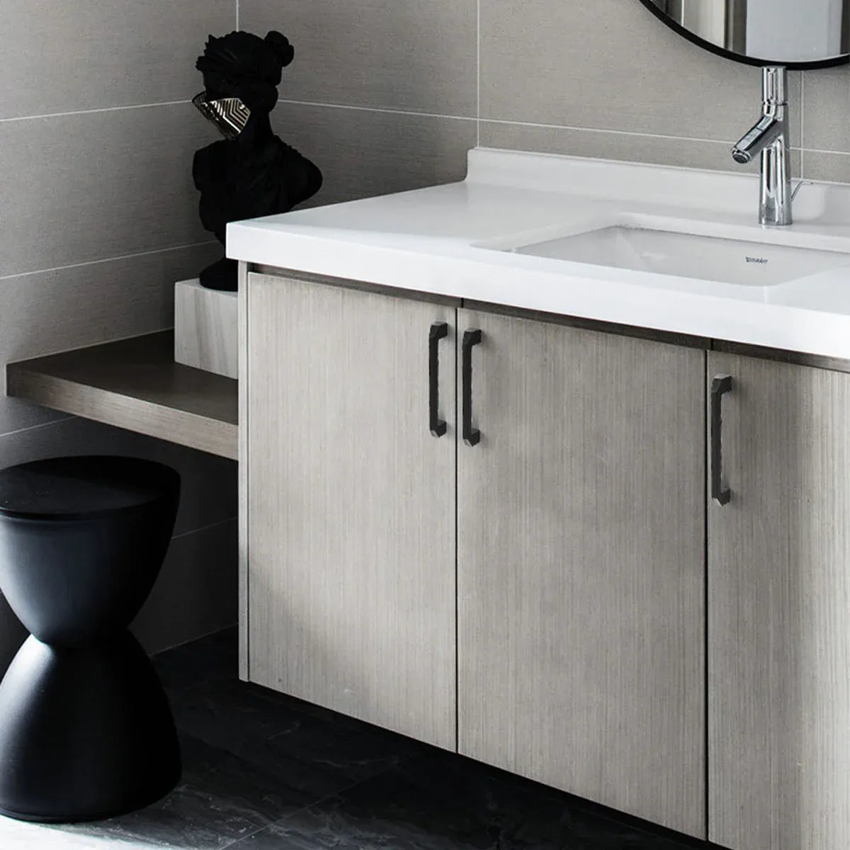 Dark Grey Modern Simple Wardrobe Handle 96/128/160mm Drawer Cabinet Door Pull - 160mm