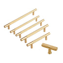 Light Luxury Cabinet Handle Full Copper Gold Straight Knurled Drawer Door Pull - 128mm
