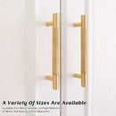 Light Luxury Cabinet Handle Full Copper Gold Straight Knurled Drawer Door Pull - 224mm