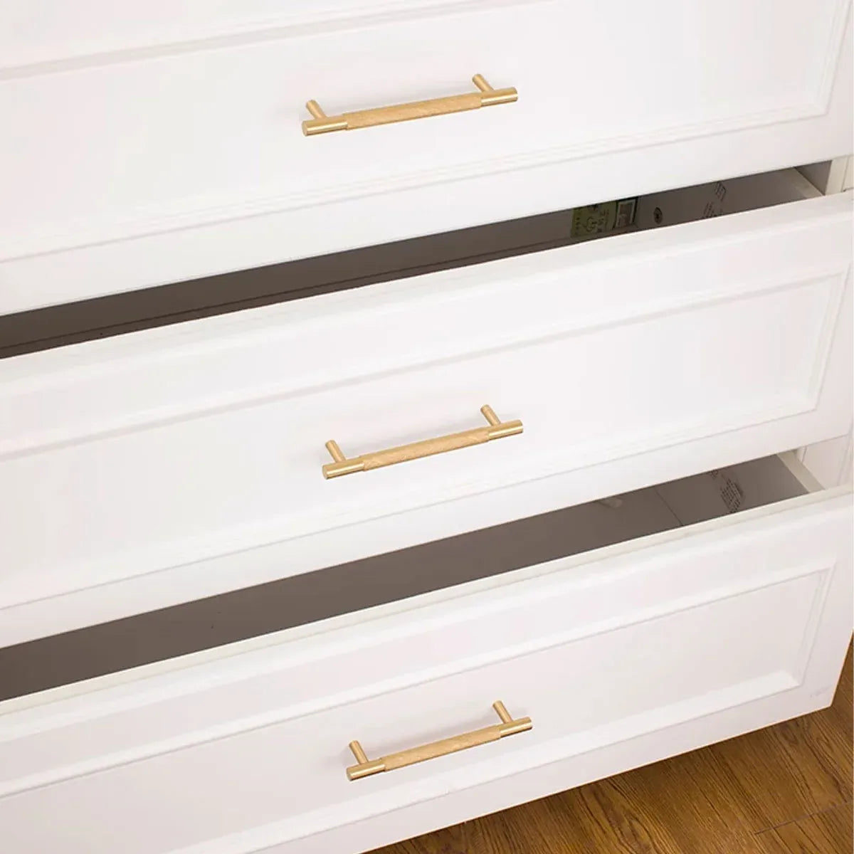 Light Luxury Cabinet Handle Full Copper Gold Straight Knurled Drawer Door Pull - 224mm