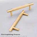 Light Luxury Cabinet Handle Full Copper Gold Straight Knurled Drawer Door Pull - 224mm
