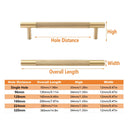 Light Luxury Cabinet Handle Full Copper Gold Straight Knurled Drawer Door Pull - 96mm