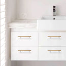 Light Luxury Cabinet Handle Full Copper Gold Straight Knurled Drawer Door Pull - 96mm