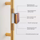 Light Luxury Cabinet Handle Full Copper Gold Straight Knurled Drawer Door Pull - 96mm
