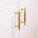 Light Luxury Cabinet Handle Full Copper Gold Straight Knurled Drawer Door Pull - 96mm