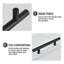 5PCS Black Kitchen Cabinet Door Handles Stainless Steel Door Drawer Pull T Bar - 350mm/224mm