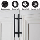 5PCS Black Kitchen Cabinet Door Handles Stainless Steel Door Drawer Pull T Bar - 350mm/224mm