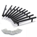 5PCS Black Kitchen Cabinet Door Handles Stainless Steel Door Drawer Pull T Bar - 350mm/224mm