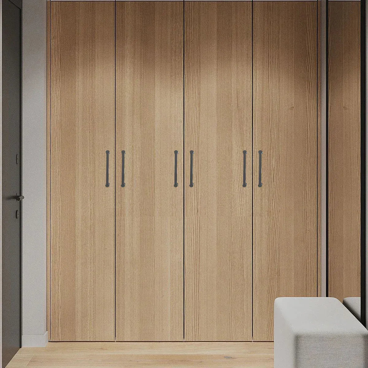 Modern Simple Cabinet Door Handle 96mm 128mm Long Pull for Kitchen Furniture - Grey - 96mm