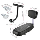 Bike Rear Seat Kit Set Carrier Cushion Backrest Footrest Safe for Bicycle Use