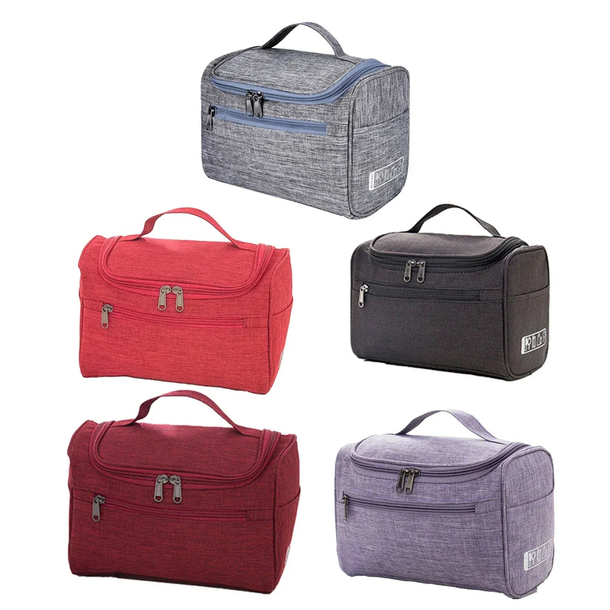Womens Cosmetic Bag Make Up Case Travel Toiletry Wash Organiser Vanity Nail Box - Grey