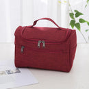 Womens Cosmetic Bag Make Up Case Travel Toiletry Wash Organiser Vanity Nail Box - Rose Red