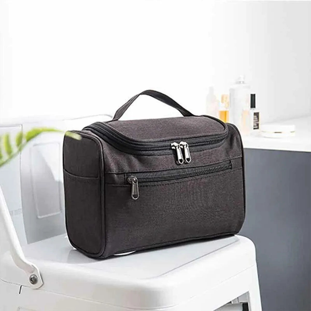 Womens Cosmetic Bag Make Up Case Travel Toiletry Wash Organiser Vanity Nail Box - Rose Red