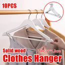 10PCS Wooden Suit Hangers - Clothes Coats Jackets Dress Pants Shirts Skirts