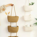 3 Layer Wall Mounted Storage Basket Hanging Organizer Rack for Household Items - White