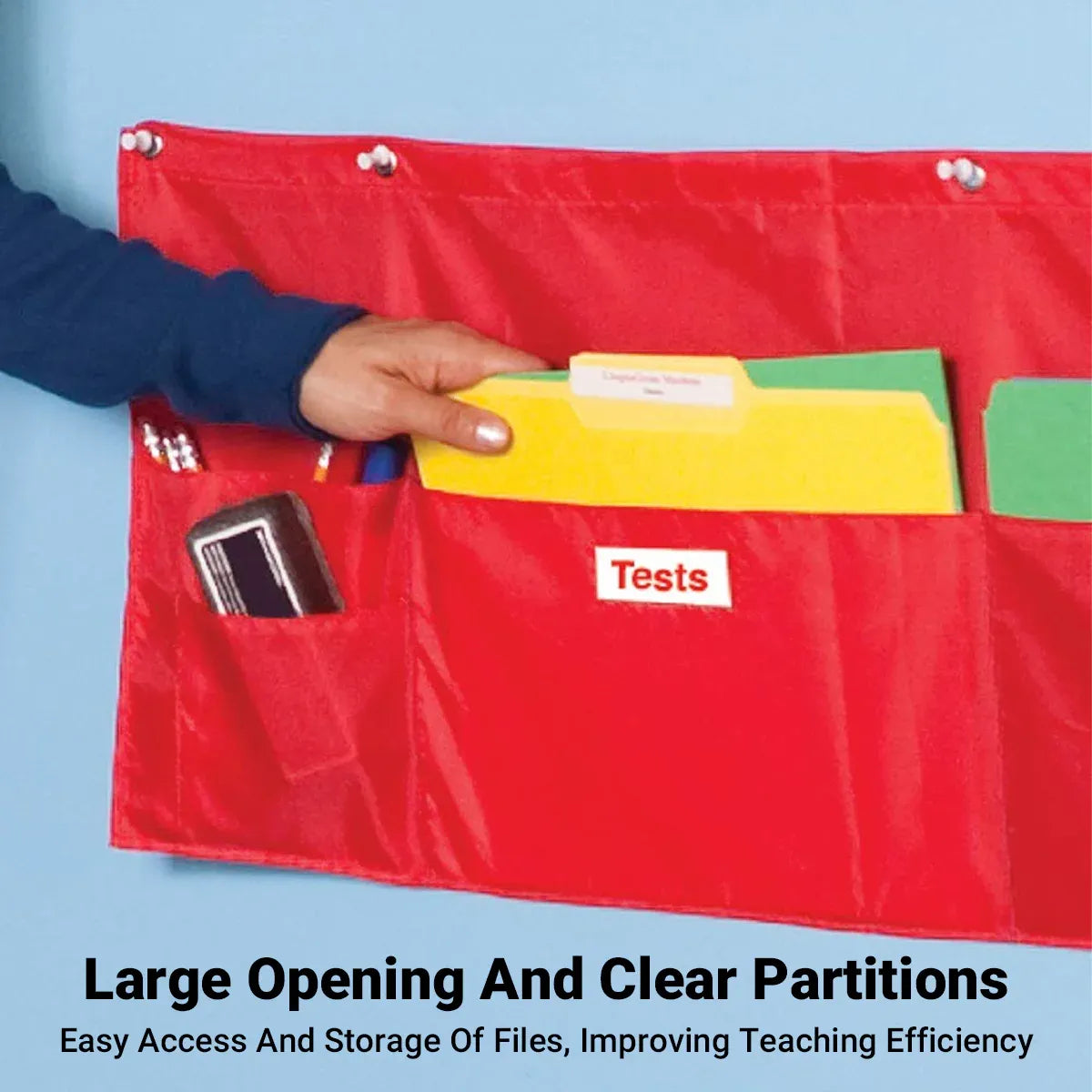 Classroom Whiteboard File Storage Hanging Bag Wall-Mounted Multi Pocket Durable