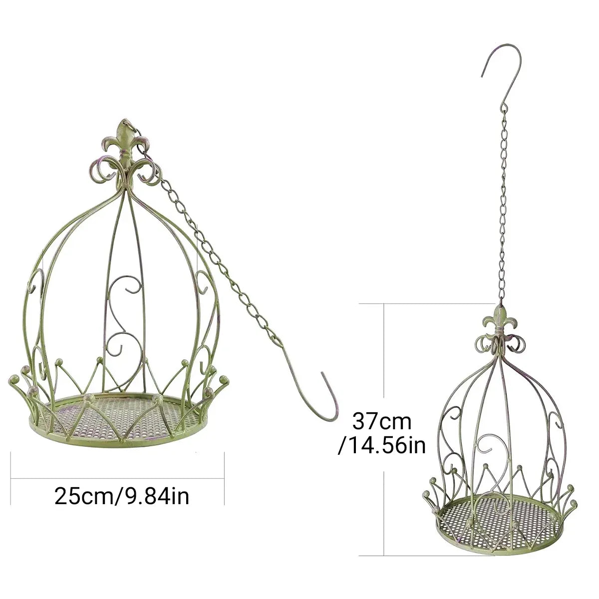 Iron Hanging Vintage Distressed Flower Basket for Garden Wall Patio Plant Use