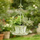 Iron Hanging Vintage Distressed Flower Basket for Garden Wall Patio Plant Use
